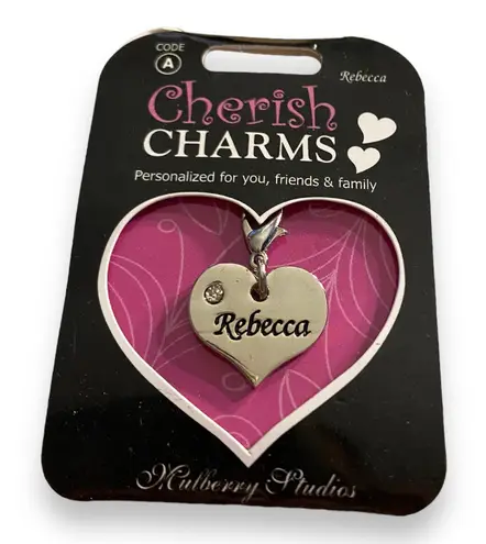 Cherish Charms REBECCA Name Bracelet Charm NEW NWT Silver Tone Silvertone