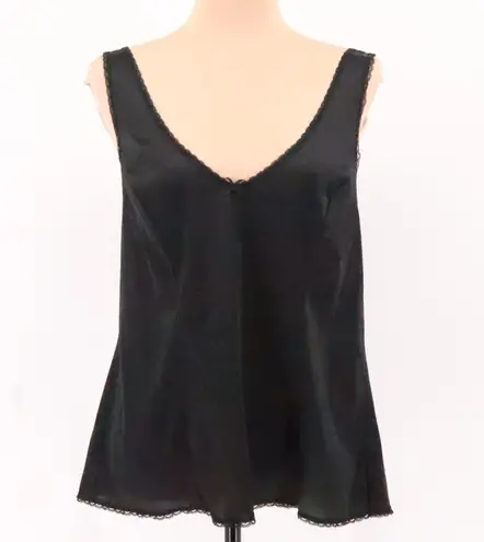 Vanity Fair Vintage 90s Camisole Top Black Layering Fairy Grunge Goth Size 42 XL