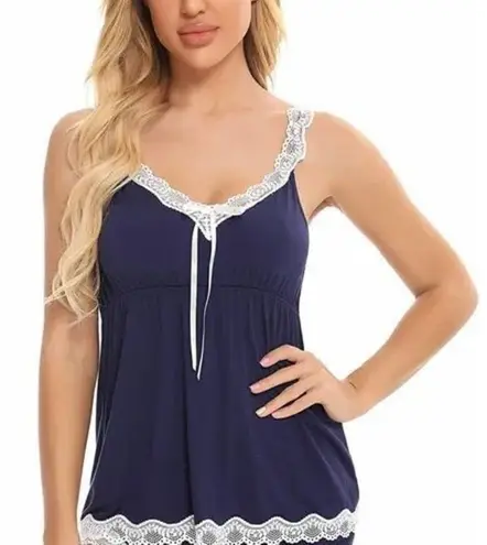 NWT Womens Aranee Navy Blue Lounge Sleep Cami Tank Top