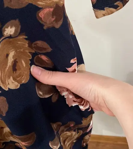 Brigitte Brianna floral rose print boatneck midi modest dress size M Size M