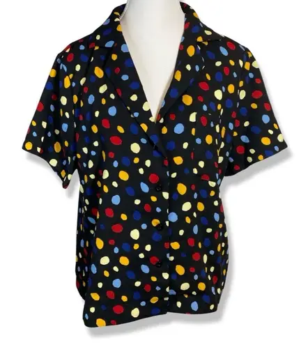 Rihoas Polka Dot Short Sleeve Shirt Size XL