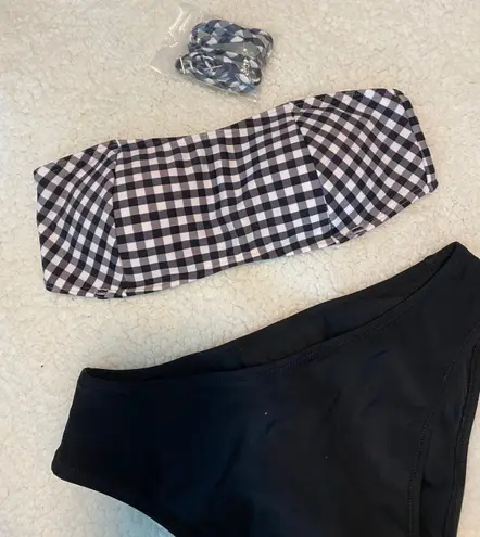 Abercrombie & Fitch checkered bandeau bikini top