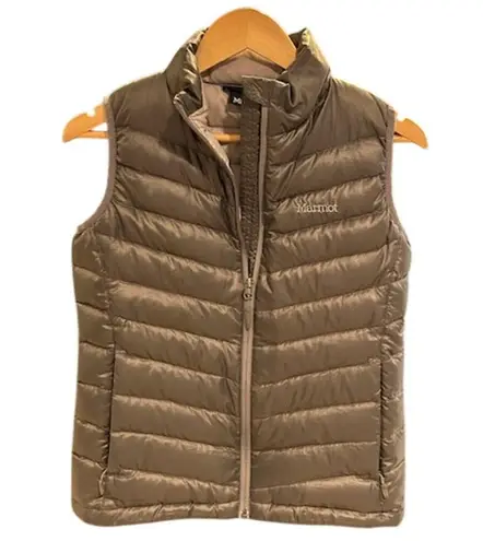 Marmot Grey Gray 800 Fill Down Puffer Vest Lightweight Quilted Women's Size XS