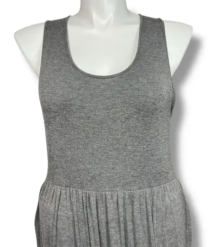 Annabelle Womens Maxi Dress Sleeveles Tank Top Elastic Waist Scoop Neck Gray 2XL Size 2X