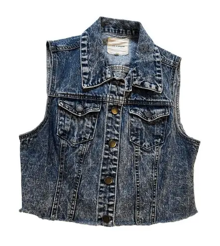 Life in Progress Sleeveless Cropped JEAN JACKET S