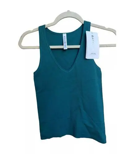 Athleta  Size XS Aurora Seamless Tank Top, Green Teal Versatile Shirt NWT