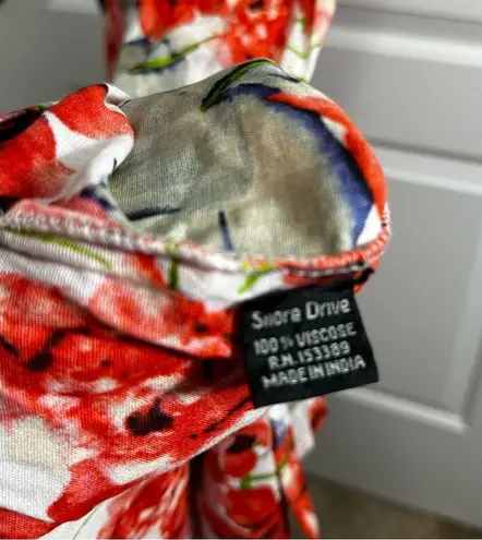 Shore & Drive Floral Dress with Pockets and Slits Size 1X Red