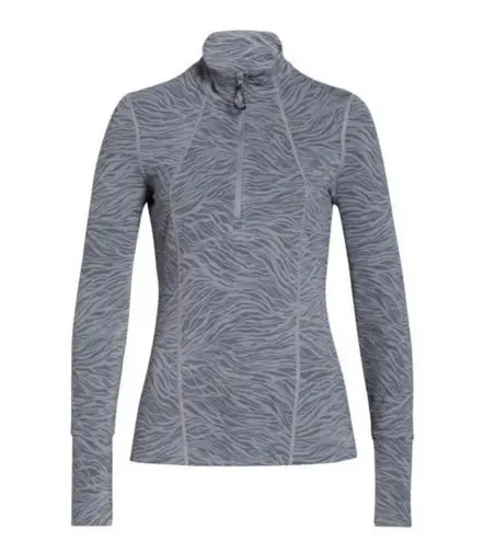 Zella 💕 Basalt Jacquard Half Zip Running Top ~ Grey Shade Swell Jacquard XL NWT