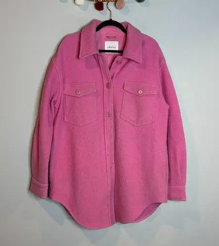 Wilfred Free pink merino wool boucle shacket jacket Size L