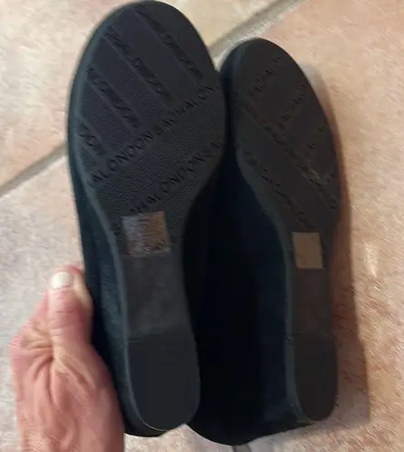 Sacha London hand made suede ankle strap Mary Jane wedge black Size 6