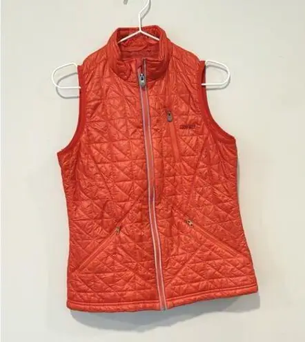 Gramicci Vest Womens Insulated Small Orange Full Zip Hiking 3 Pockets 1692