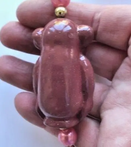 Monkeys Beaded Necklace Birthday pool party VTG Brown