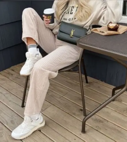 ANINE BING Sport Women’s Dina White/Off-White Lace Up Leather Sneakers Size 9