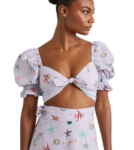 Hill House NWT Purple Sea Creatures The Isabella Crop Size Small