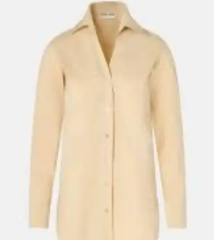 Chiara Boni LA PETITE ROBE Atena Slim Fit Blouse in Light Khaki sz 42 US 6