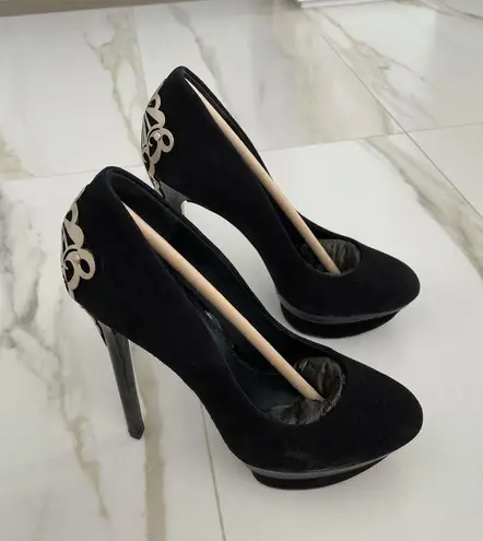 Brian Atwood B  Black Suede Pumps size 6.5