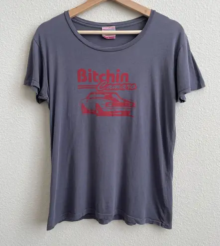 Palmer Cash Vintage Dark Grey Red Bi**hin Camaro Retro Short Sleeve Graphic Tee