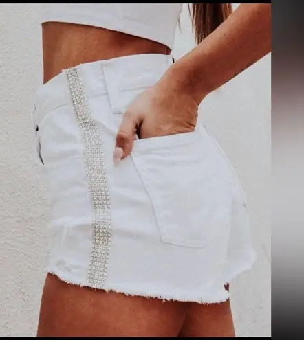 Carmar Denim  Lf stores rhinestone white shorts distressed