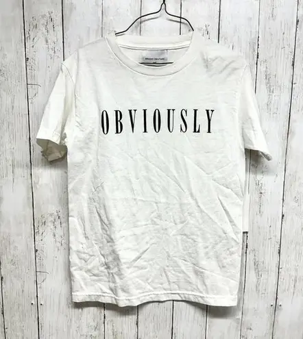 "Obviously" Brashy Counture Women Sz Small White Funny Meme Saying Shirt Cotton