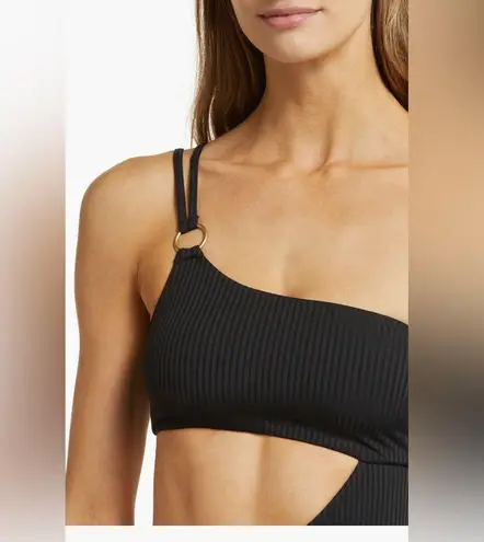 Vitamin A Cosmo Cutout One-Shoulder Rib One-Piece Swimsuit, Small, $170