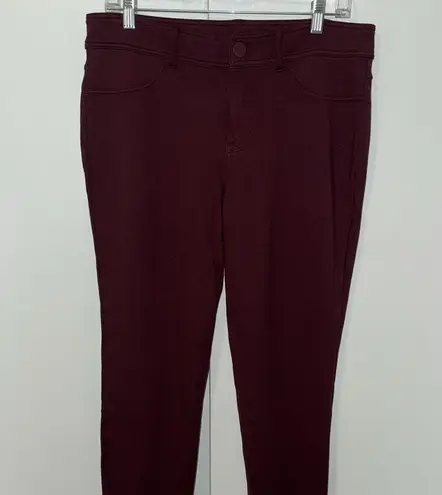 Seven7 Burgundy High Rise Ponte Skinny Pants Women’s Size 12 Stretch