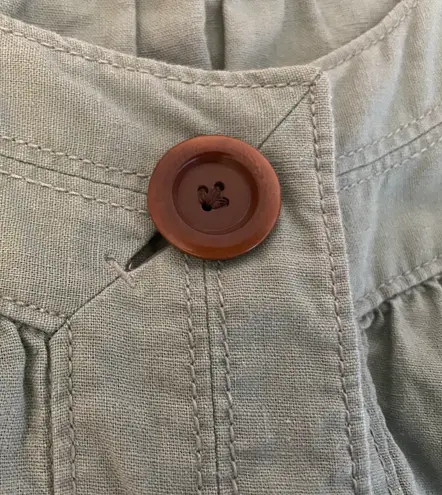 New Haven Supply Chino Sage Green Linen Blend Lagenlook Cropped Cardigan, size S