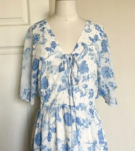 House of Harlow 1960 Floral Metallic Tiered Maxi Dress