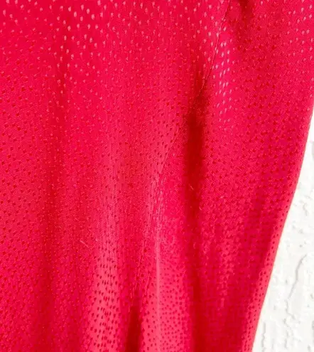 Ronny Kobo Estelle Dot Jacquard Asymmetrical Hem Belted Midi Dress Red Womens XS