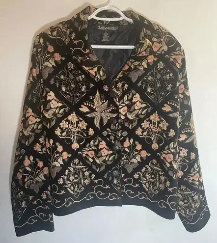 Vintage Claire Murray Design Tapestry Jacket Size XL EUC Black