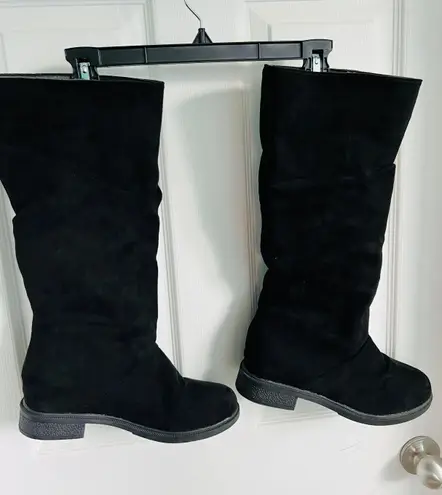 Mid Calf Slouch Boots Black Size 10.5