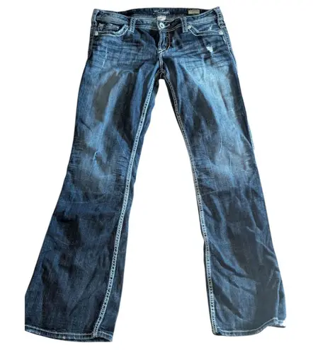 SILVER JEANS Frances Flare W30 L33 Y2K Western Thick Stitch Bootcut Blue Size 30