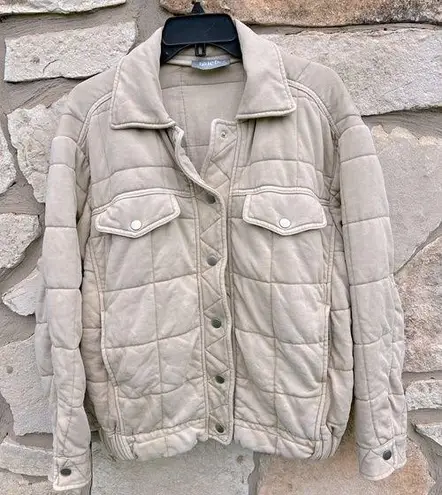 Blue b. Quilted Bomber Jacket Tan Size Medium