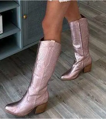 Gianni Bini Pink Metallic Boots