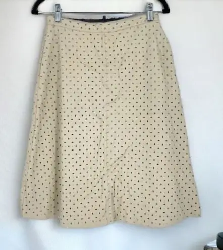 HD in Paris Womens Faux Leather Lined Cut-Outs Swing A-Line Skirt Beige Size 2