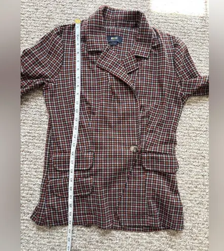 Maeve by Anthropologie Asymmetrical Houndstooth Blazer Jacket Size XS