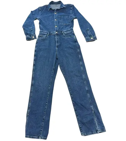 DL1961 Freja Jumpsuit Long Sleeve Blue Denim Tripoli Size Large