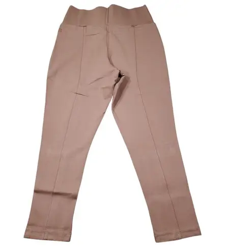 Betabrand Large Short Petite Tan Power Down Pants Skinny Yoga Gym Brown Pull On