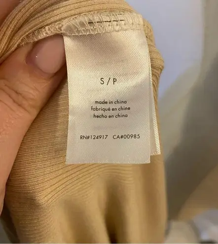 We Wore What Tan Ribbed Sleeveless Tank Midi T Shirt Dress Casual Small S