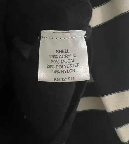 LNA Clothing Modal Blend Black & White Striped V Neck Long Sleeve Sweater Sz Lg