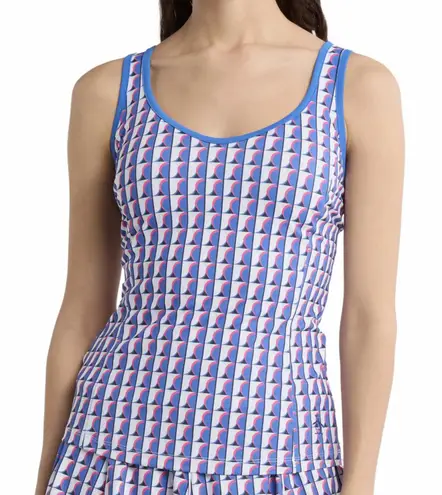 Original Penguin Penguin Geo Print Sweetheart Neckline Back Knot Tennis Tank Top Nebulas Blue