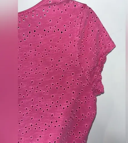 Sundance All About the Eyelet Magenta Fushia Blouse Embroidered Boho Size Medium