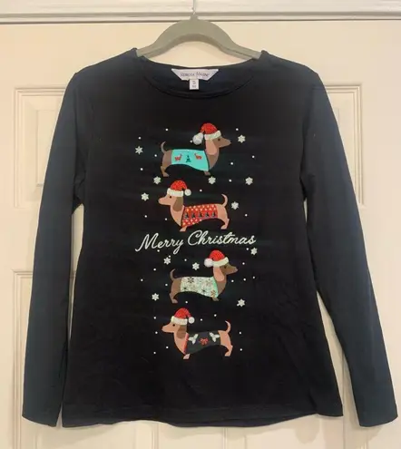 Rebecca Malone Dachshund Christmas Theme Long Sleeve Small Shirt. 2511