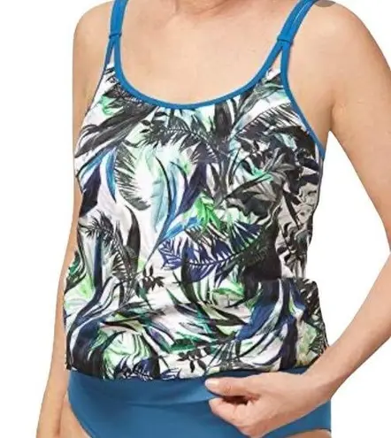 Amoena Modern Jungle Blouson Top | Twilight Blue / Leafy Green | Size 8