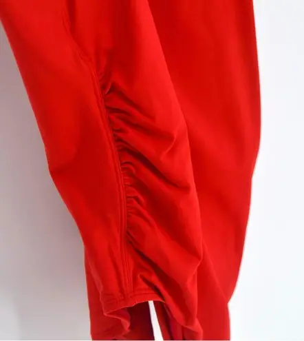 ANDIE The Ibiza One Piece Swimsuit Scoop Back Ruched in Cherry Red Women's S