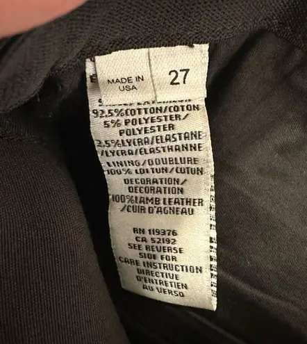 Helmut Lang Elastic Waist Lambskin Leather Jeans Black Blue Size 27