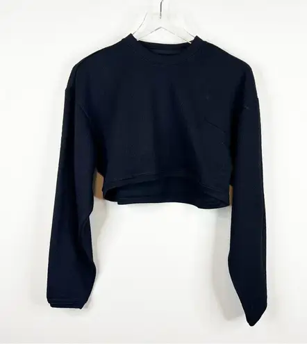 Beach Riot NWT Mesa Textured Cropped Pullover M Black