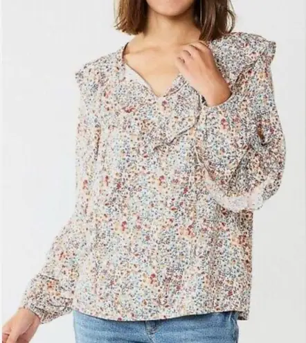 Very J 💥 Ruffle Floral Print Bell Sleeve Blouse Multicolor M