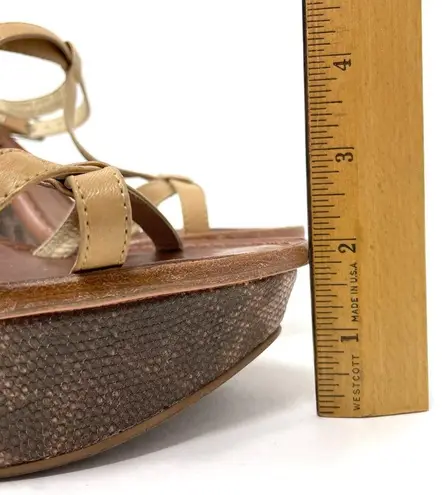 Elizabeth and James leather platform wedge sandals, size 7.5