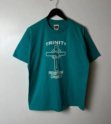 Trinity Presbyterian Church T Shirt Vintage 90s Medium M Blue Graphic Tee Size L
