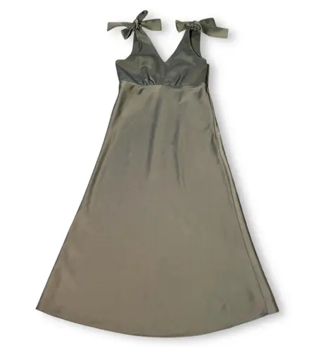 BHLDN x Sachin & Babi Harper Satin Charmeuse Sage Green Midi Dress